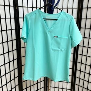 FIGS Catarina One-Pocket Scrub Top - Seaglass